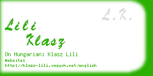 lili klasz business card